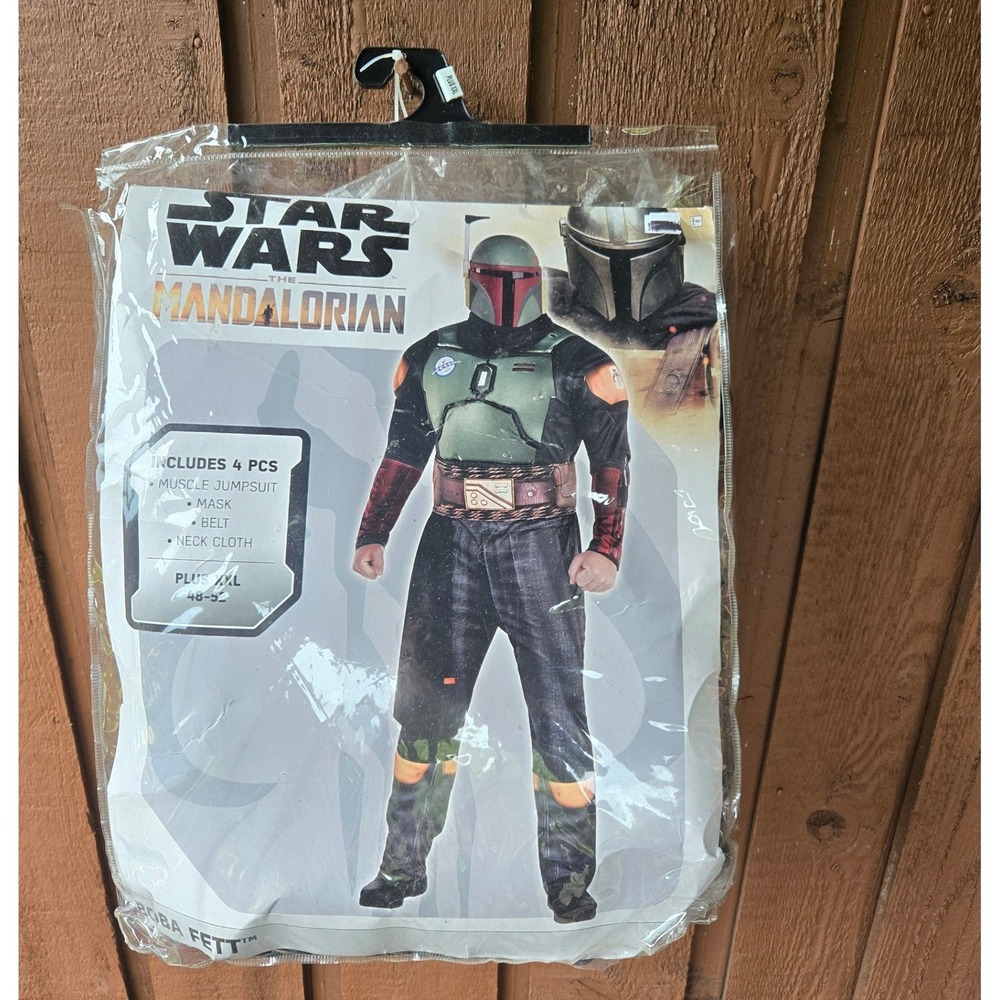 Star Wars The Mandalorian Boba Fett Muscle Costume Adult Plus XXL 48-52 NIP
